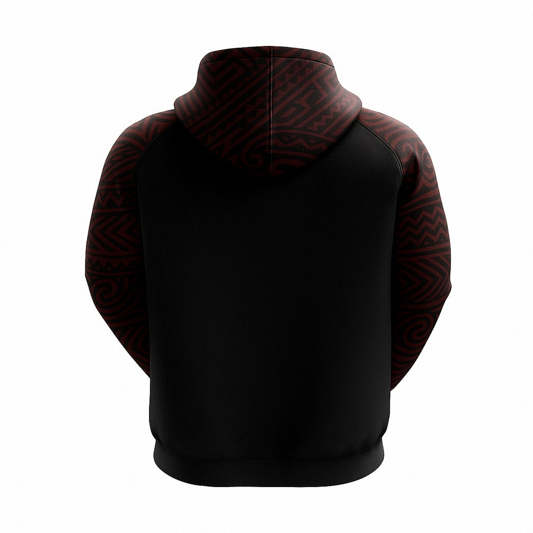 2025 Māori All Blacks Black & Maroon Hoodie and Pants Set – Limited Edition